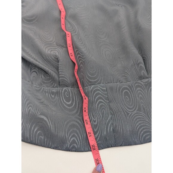 Peters & Ashley Vintage Black Swirl Print Satin Puffy Button Up Blouse Size M/L - Picture 6 of 10